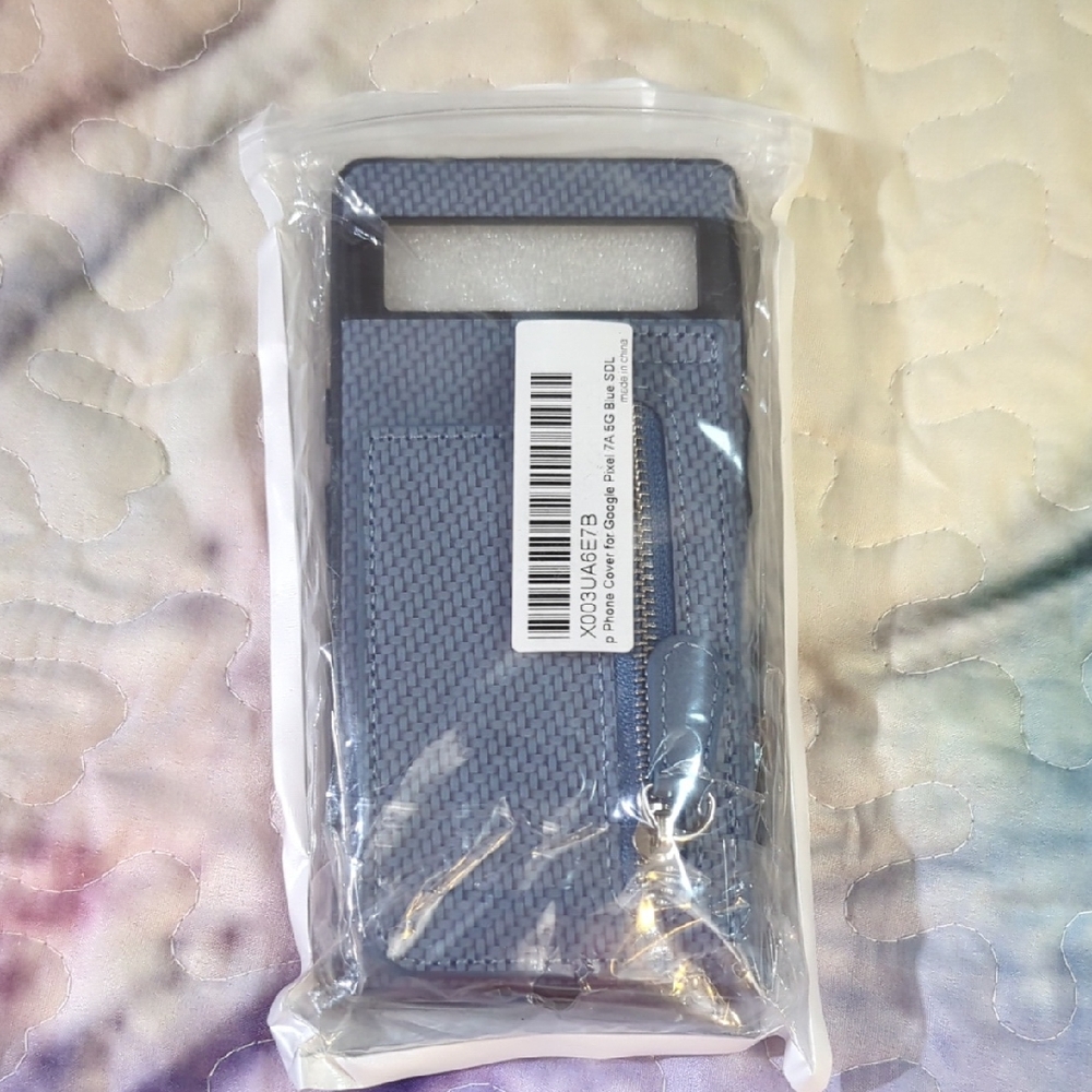 Google Pixel 7A 5GB Blue Phone Case with Card Holder - Picture 4 of 7